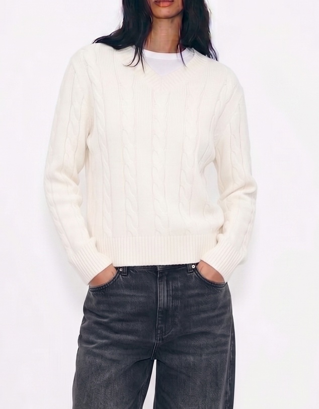 Calli - Leo Wool Blend Cable Knit Jumper