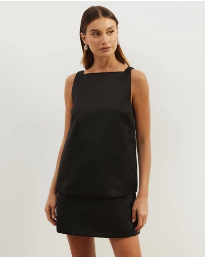 Atmos&Here - Daisy Layered Satin Mini Dress