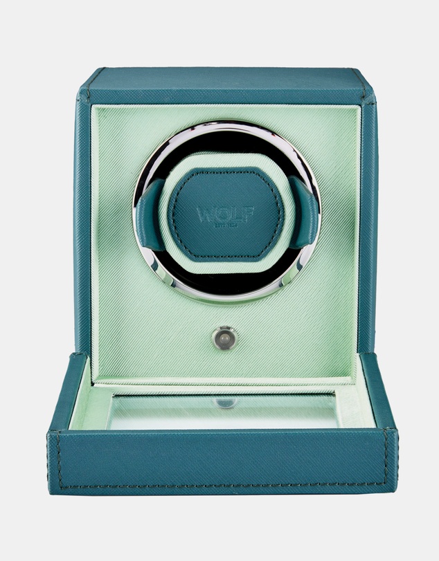 Wolf - WOLF Cub Seltzer Single Watch Winder with Cover Teal/Mint