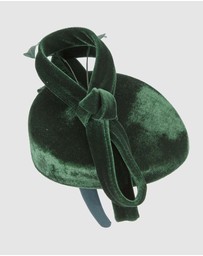 Max Alexander - Velvet Green Winter Pillbox Fascinator