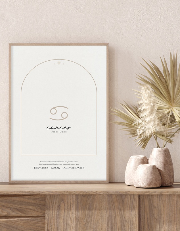 Olive et Oriel - Cancer Zodiac Art Print A3