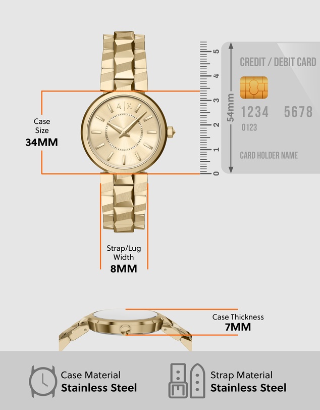 Armani Exchange - Gold Tone Analogue Watch