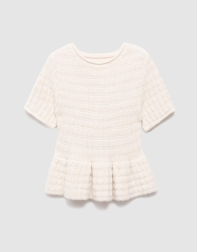M.N.G - Textured Sweater With Ruffles