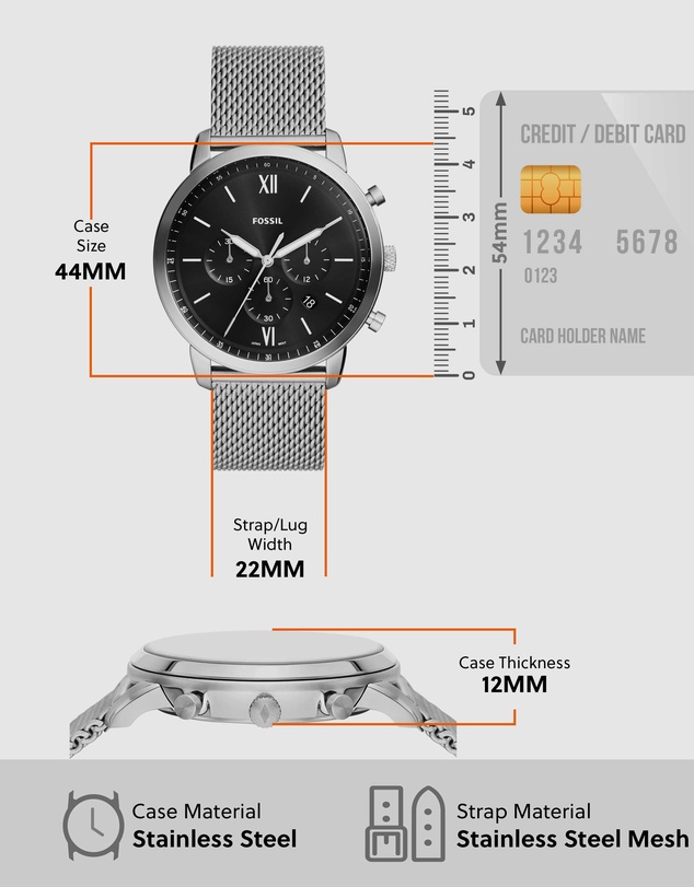 Fossil - Neutra Silver Tone Chronograph Watch