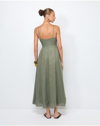 AERE - Gabriella Linen Midi Dress