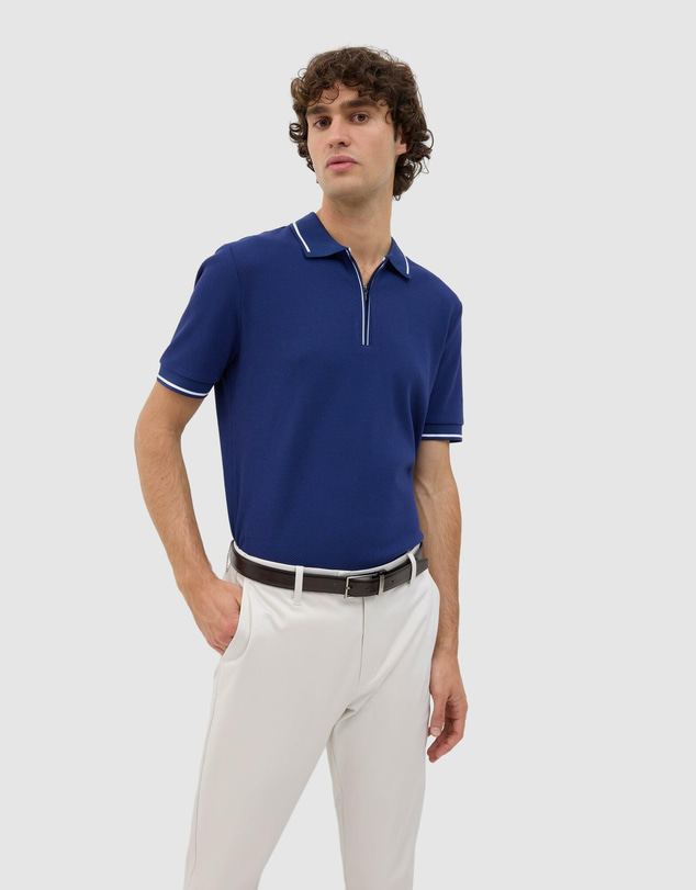 Politix - Morgan Textured Zip-up Polo