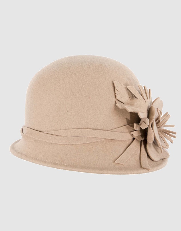 Max Alexander - Winter Felt Beige Cloche Hat