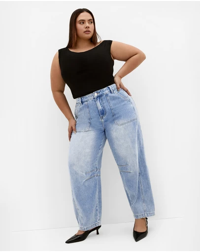 City Chic - Harley Fit Relaxed Barrel Leg Ankle Grazer Jean