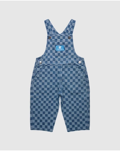 Rock Your Baby - Checkerboard Alfred Denim Overalls