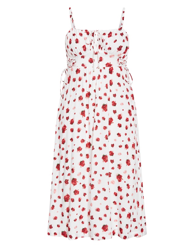 City Chic - Plus size Anna Rose Print Maxi Dress - ivory