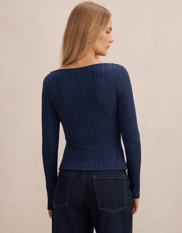 Forever New - Minka Ribbed Boat Neck Top