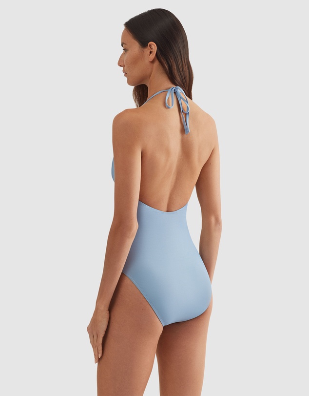 Polo Ralph Lauren - Oxford Padded Cup Halter One-Piece Swimsuit