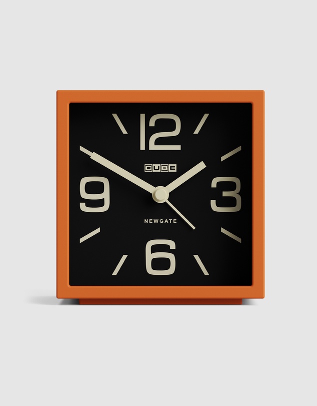 Newgate - Newgate Cube Mantel Clock-Pumpkin Orange