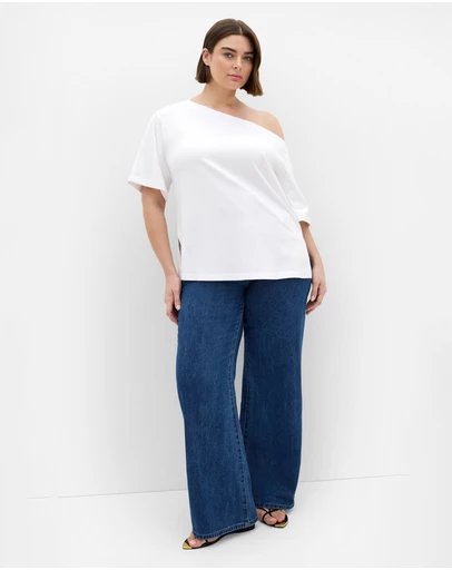 City Chic - Asymmetrical Cotton Tee