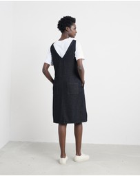 Seasalt - Seasalt Cornwall Navy Salt Weave Knee Length Pinafore