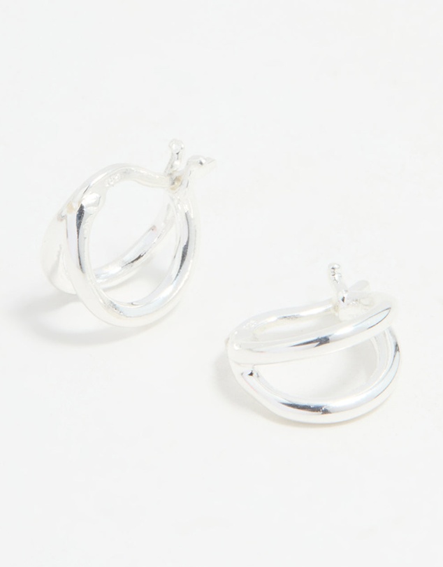Lovisa - Sterling Silver Chubby Double Hoop Earrings