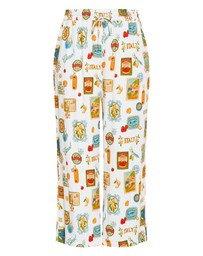 City Chic - Plus Size Amore Print Wide Leg Pant - ivory