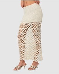 EDIKTED - Ida Back Slit Crochet Maxi Skirt