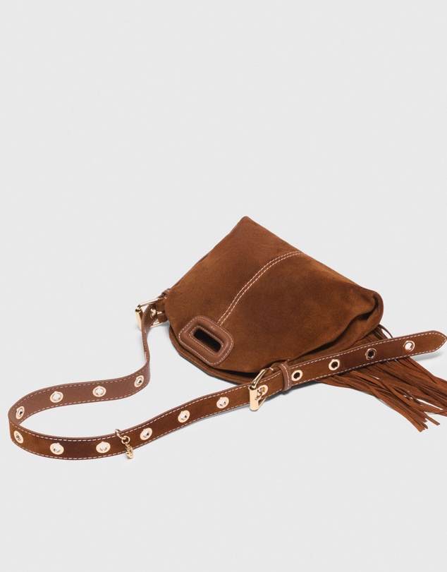 Maje - Topstitched Suede Miss M Mini Bag