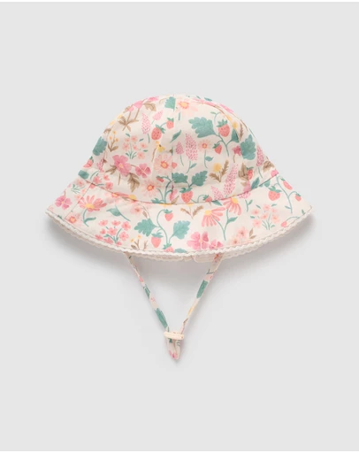 Purebaby - Linen Blend Sunhat- Kids-Babies