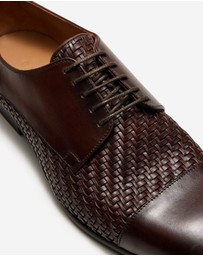 Calibre - Leather Weave Derby Tan Dark