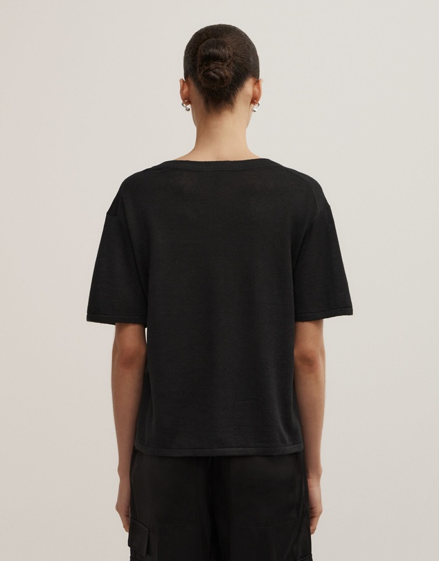 Witchery - Linen V-neck Knit T-shirt