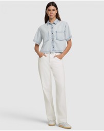 GUESS Jeans - GUESS JEANS Eco Short Sleeve Boxy Denim Shirt