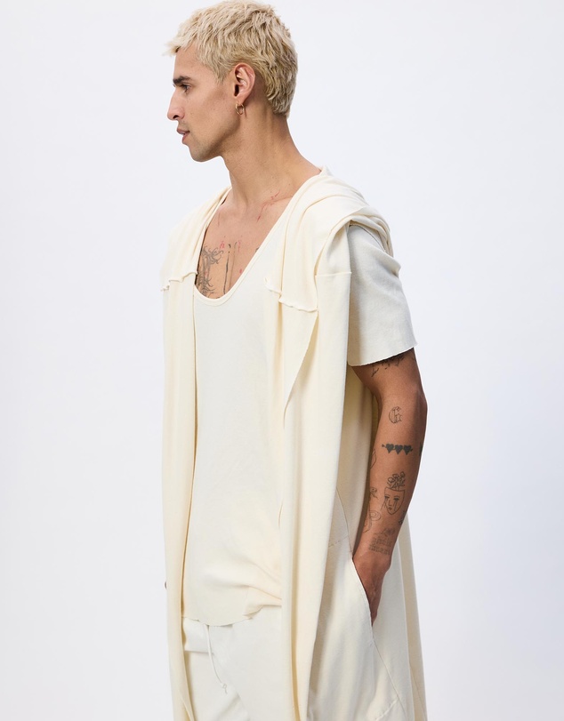 Surrounded By Ghosts - The Natrolite Hooded Rib Knit Sleeveless Cardigan