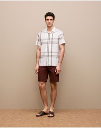 Trenery - Seersucker Check Camp Shirt in White