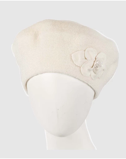 Max Alexander - European Made Cream Soft Wool Beret