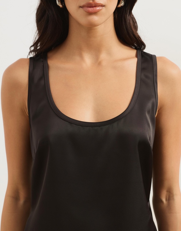 Atmos&Here - Bronte Satin Asymmetrical Scoop Tank Top
