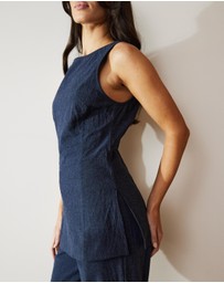 Atmos&Here - Leslee Chambray Sleeveless Top