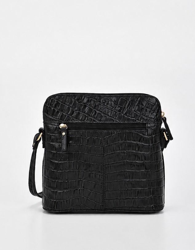 Cobb & Co - Kingsley Croc Leather RFID Safe Crossbody