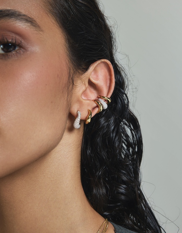 Ania Haie - Gold Rope Twist Huggie Hoop Earrings