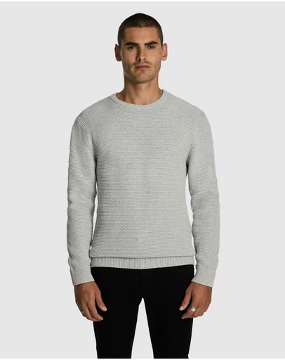 yd. - Jayce Crew Neck Cotton Textured Knit Jumper