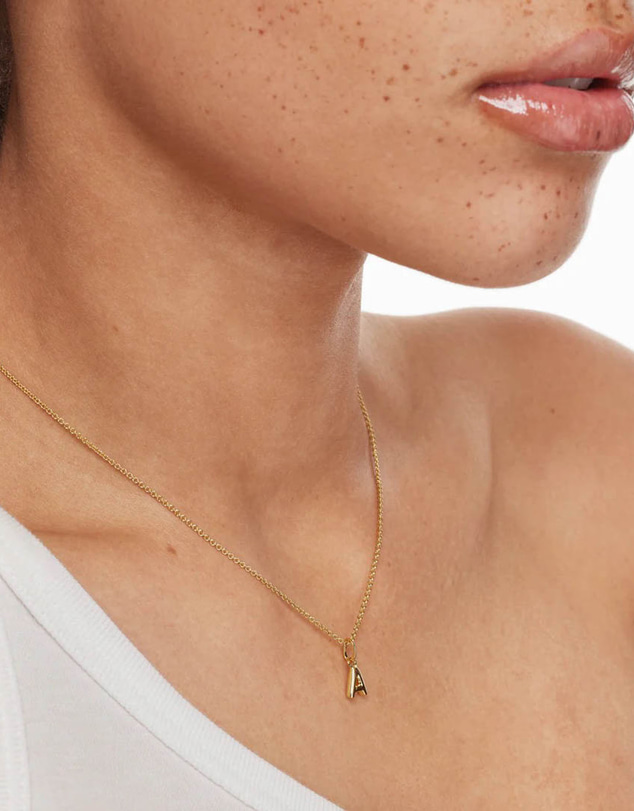 Medley Jewellery - Bubble Letter A Necklace in Gold
