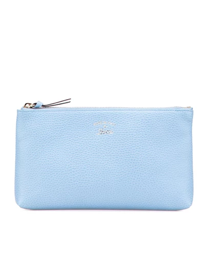 Pre-Loved by Azura Reborn - Pre-Loved gucci Textured Leather Pouch with Zip Closure for Accessories Storage and Organization