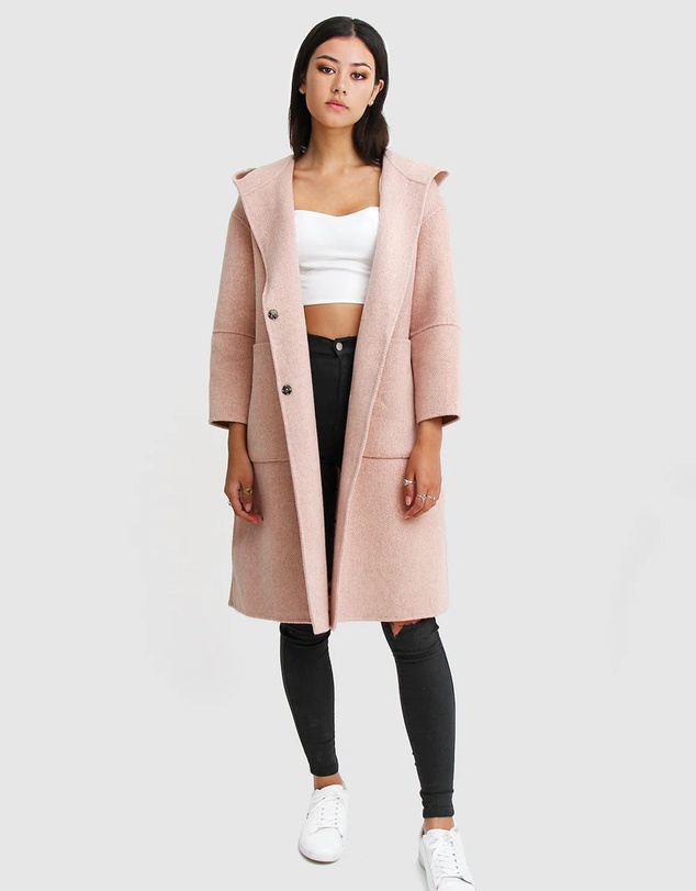 Belle & Bloom - Walk This Way Wool Blend Hooded Coat