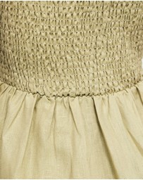 AERE - Mia Shirred Linen Mini Dress