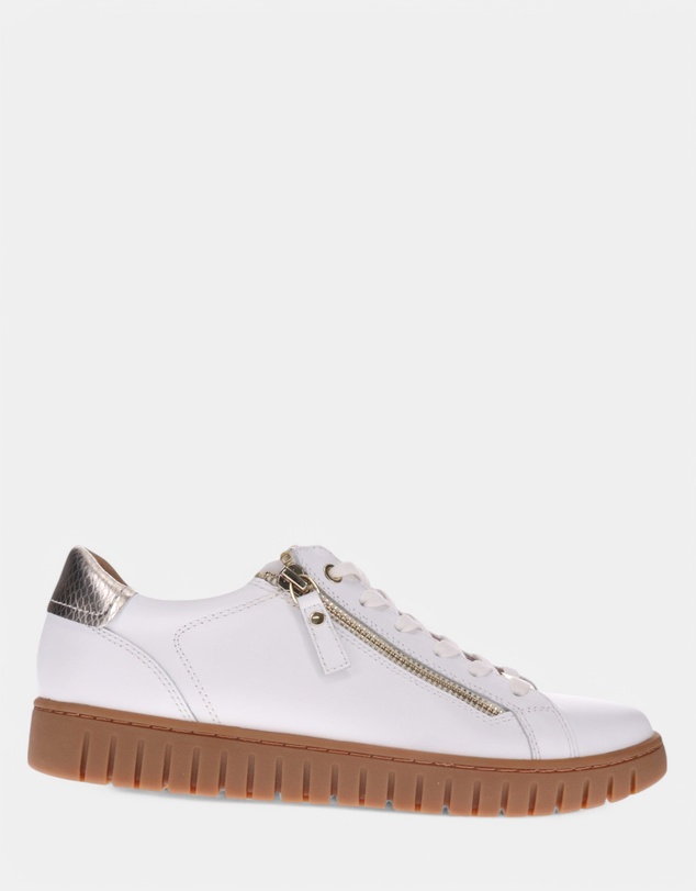 Mia Vita - Luna Zip Casual Sneaker - White/Tan