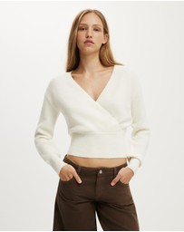 Cotton On - Softest Luxe Mock Wrap Knit Top