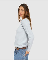 Belle & Bloom - Frankie Textured Kniteed Polo Long Sleeve Top