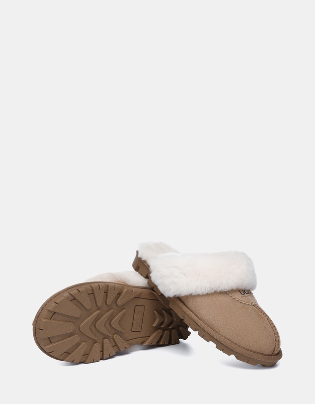 EVERAU - Australian Shepherd Ugg Waffle Slipper Sheepskin Upper House Shoes