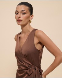 Revibe - Repaired CHANCERY Lani Sleeveless Wrap Maxi Dress - AU 10