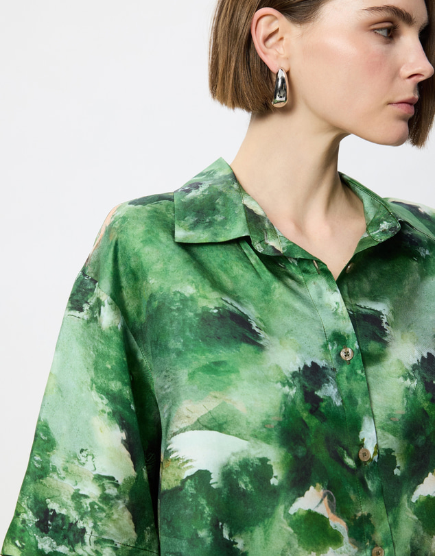 The Social Outfit - Silk Kai Shirt - Verdant