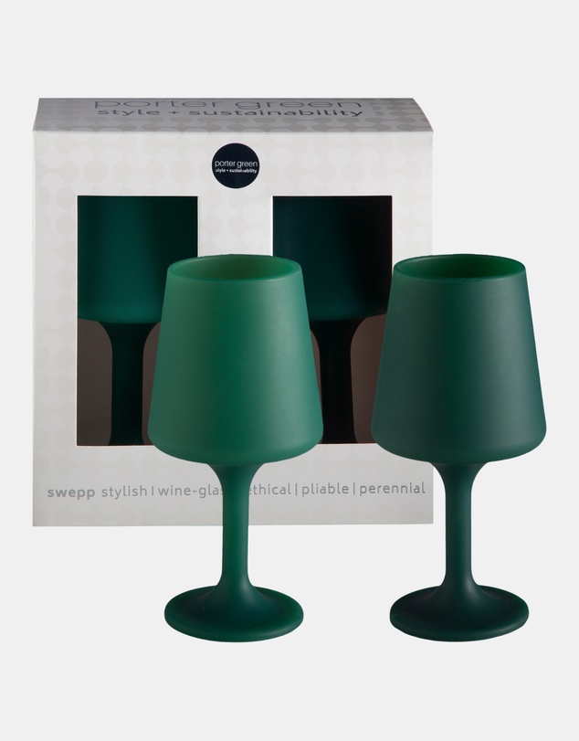porter green - swepp | silicone unbreakable wine glasses