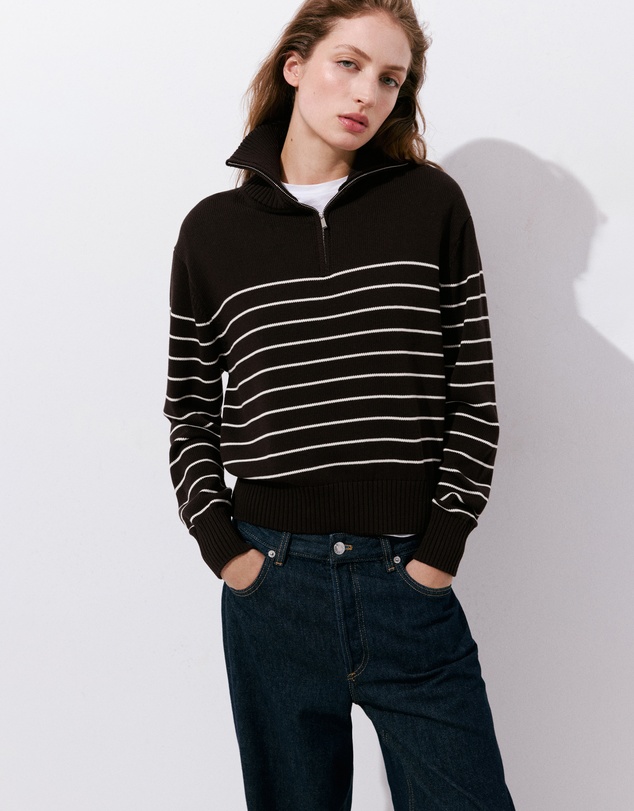 M.N.G - Striped Sweater with Zip