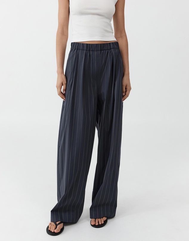 St. Agni - Stripe Relaxed Pleat Pants