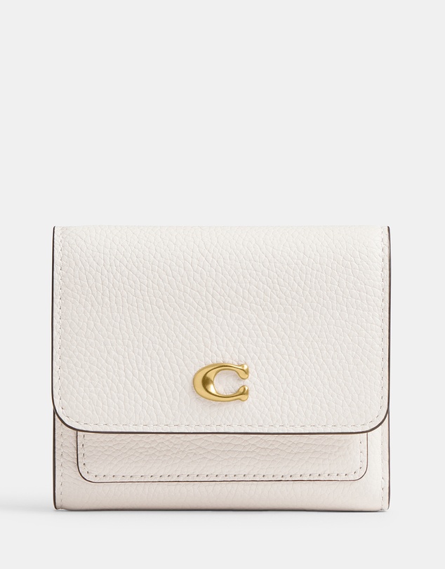 Coach - Polished Pebble Leather Mila Small Flap Wallet