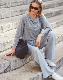 Sosandar - Super Soft Wide Leg Trousers With Zip Pockets